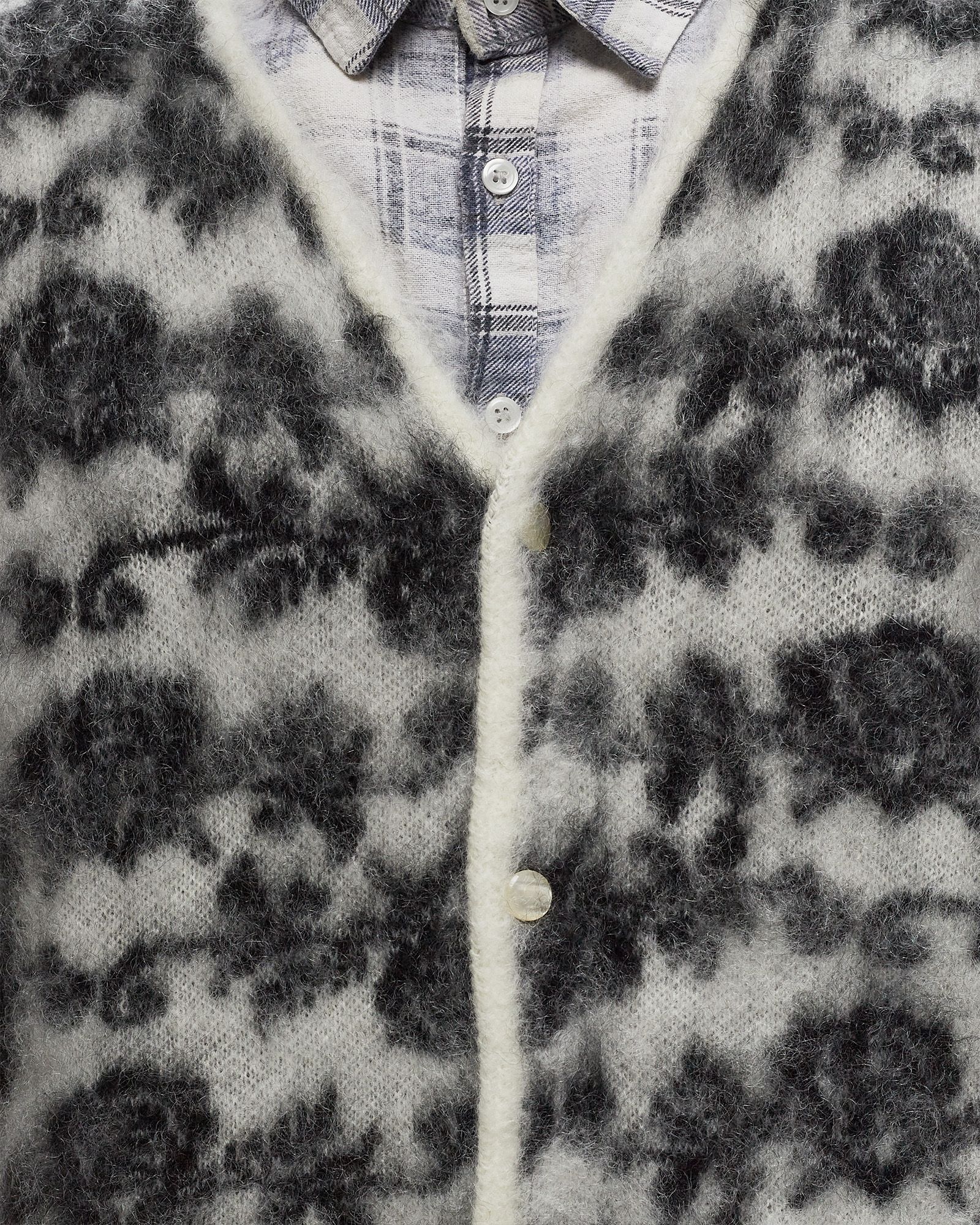 Needles Mohair Cardigan - Rose Black White | BSTN Store