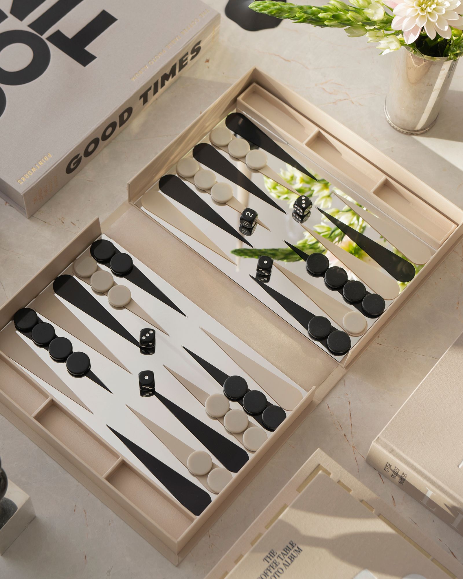 Classic Art Of Backgammon Mirror Beige/Clear