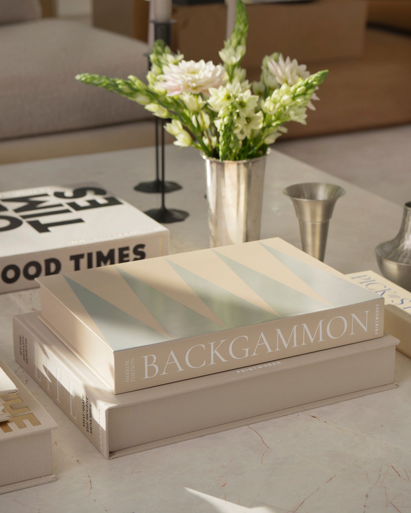 Classic Art Of Backgammon Mirror Beige/Clear