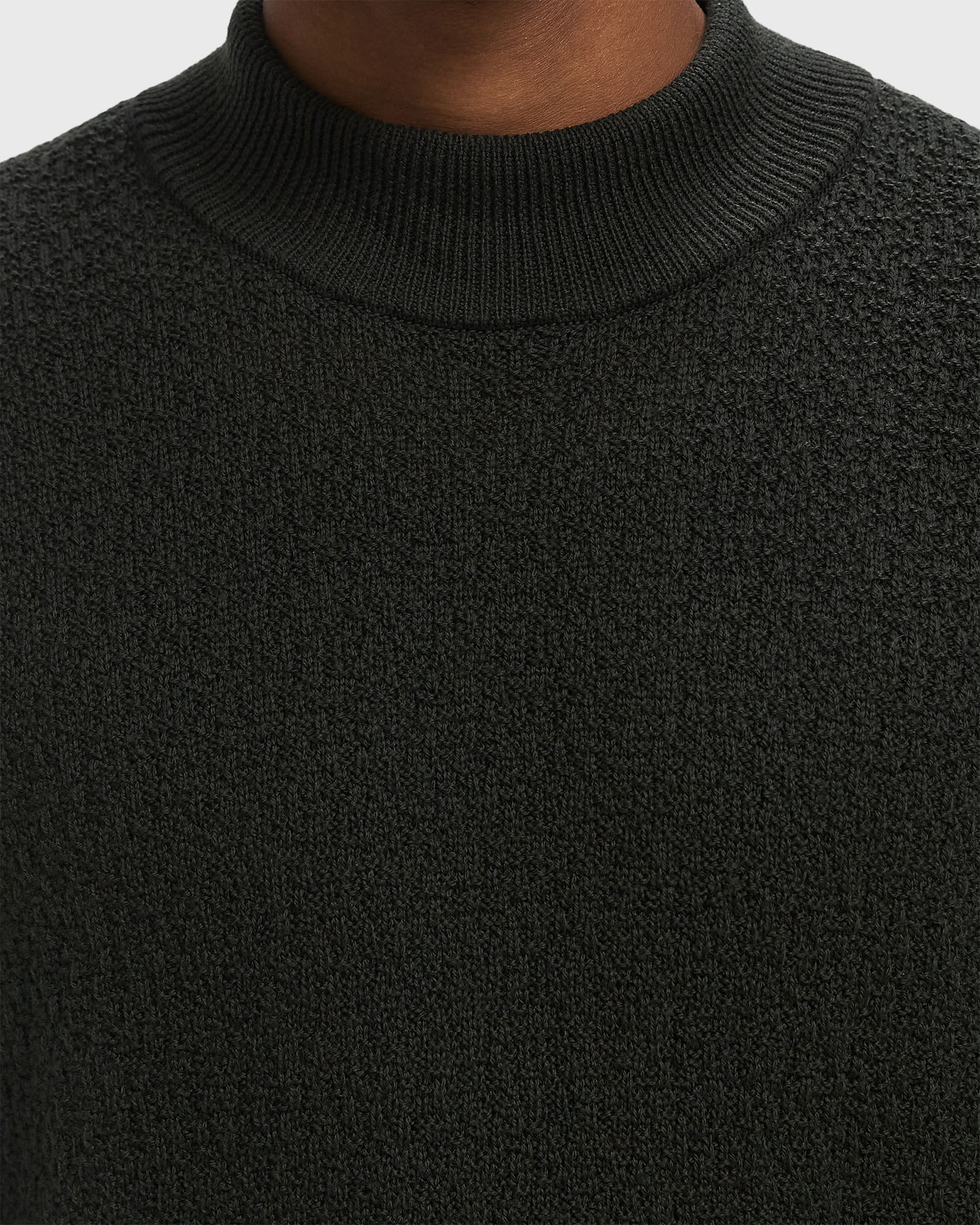 S/S Mock Neck Sweater - Merino Wool Knit