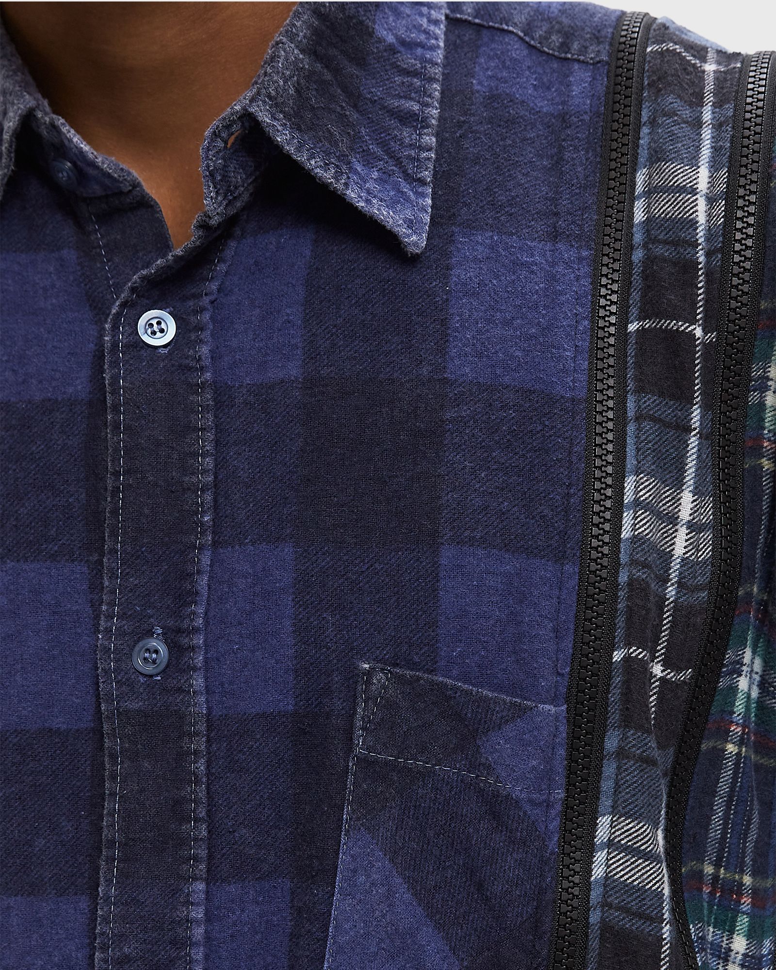 Rebuild by Flannel Shirt -> 7 Cuts Zipped Wide Shirt