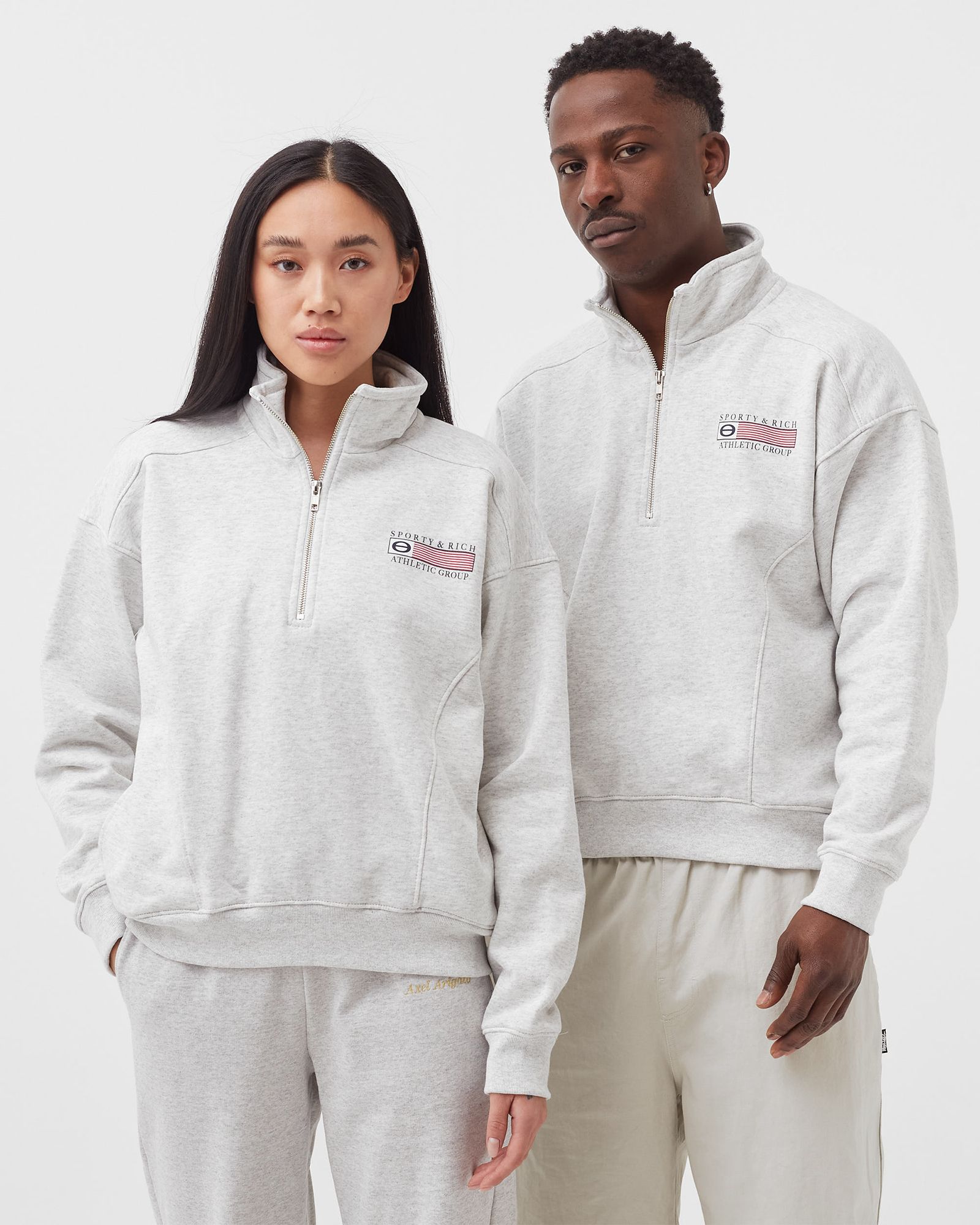 Athletic Group Flag Quarter Zip Sweatshirt