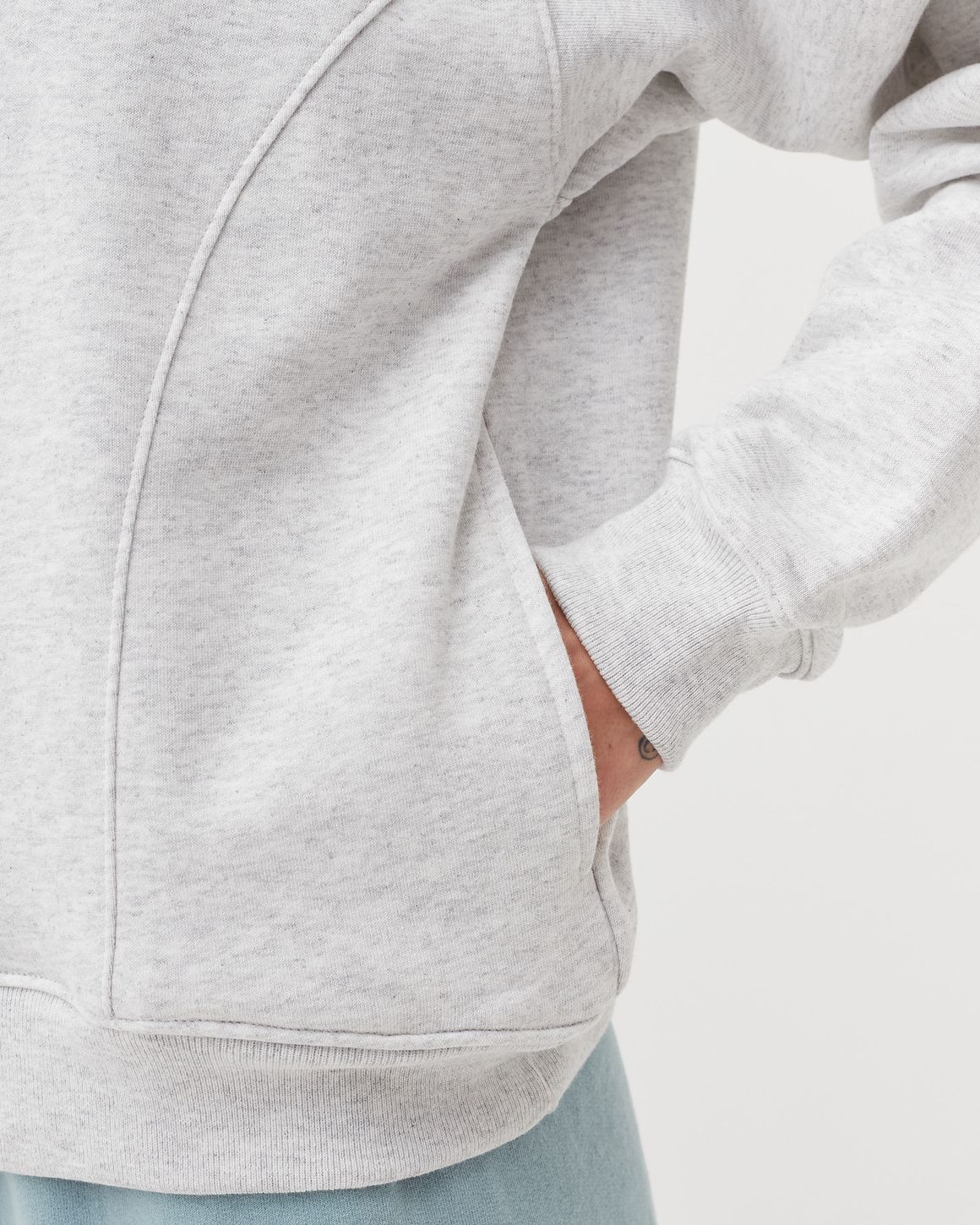 Sporty & Rich SRHWC Quarter Zip Sweatshirt Grey | BSTN Store