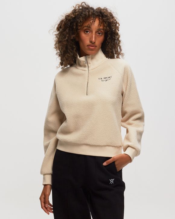 Sporty & Rich WMNS Sherpa Fleece Quarter Zip Beige - CREAM