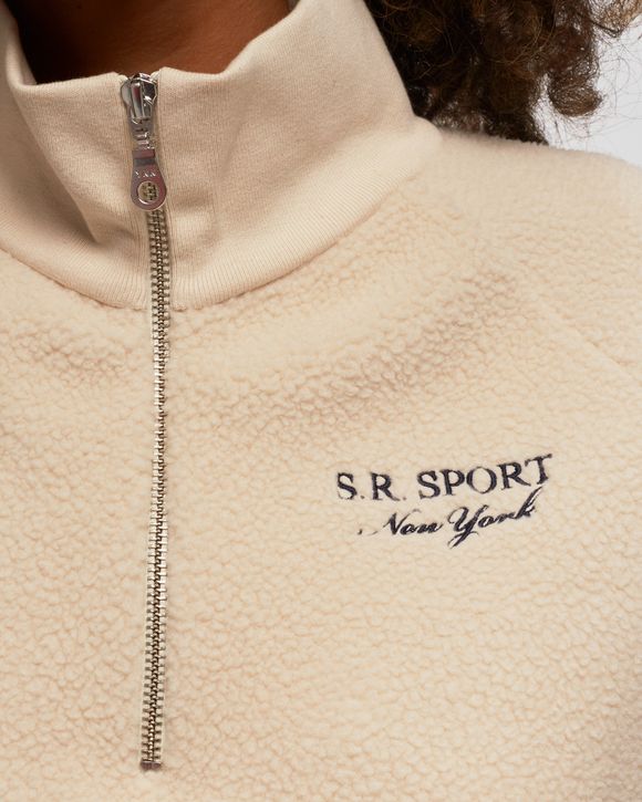 Sporty & Rich SH873NANAVYWHITE 関税送料込 Sporty & Rich WMNS Sherpa Fleece Quarter Zip Beige | BSTN Store