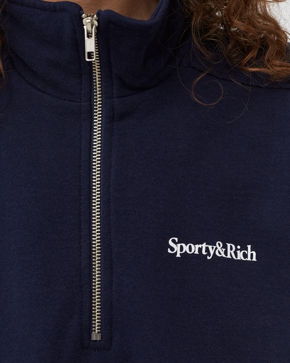 Sporty & Rich New Health Quarter Zip Blue - Navy