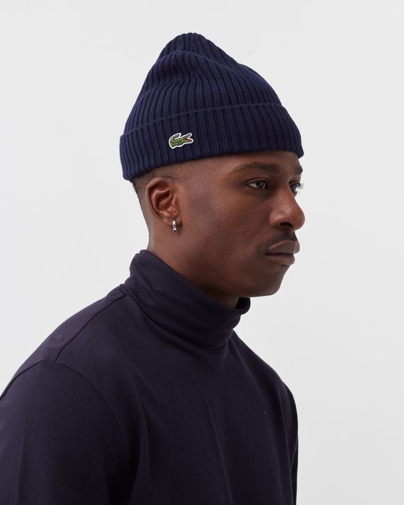 Lacoste ribbed wool beanie new arrivals