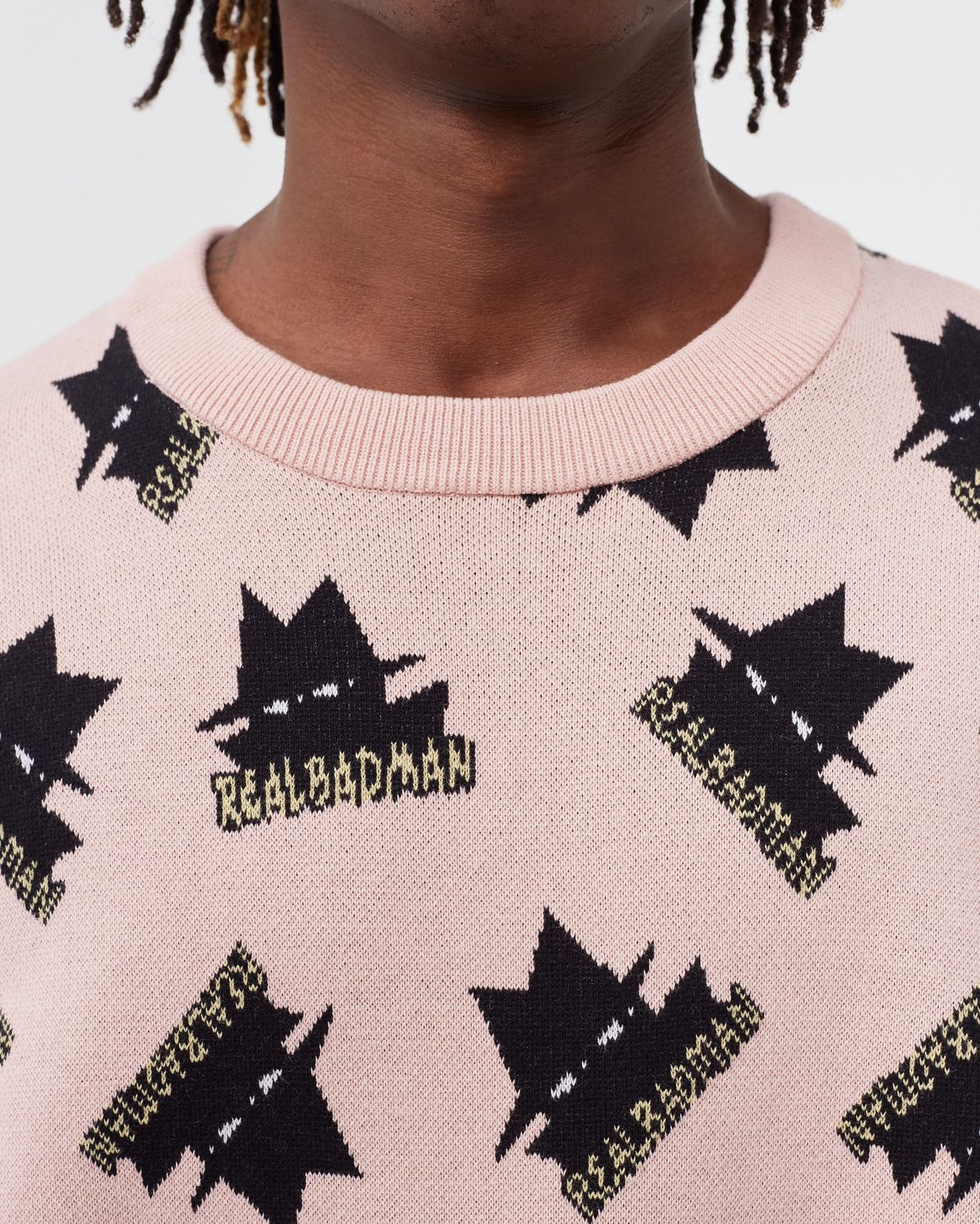 【REAL BAD MAN】RATHER LARGE SWEATER [PINK] Real-Bad-Man-Rather-Large-
