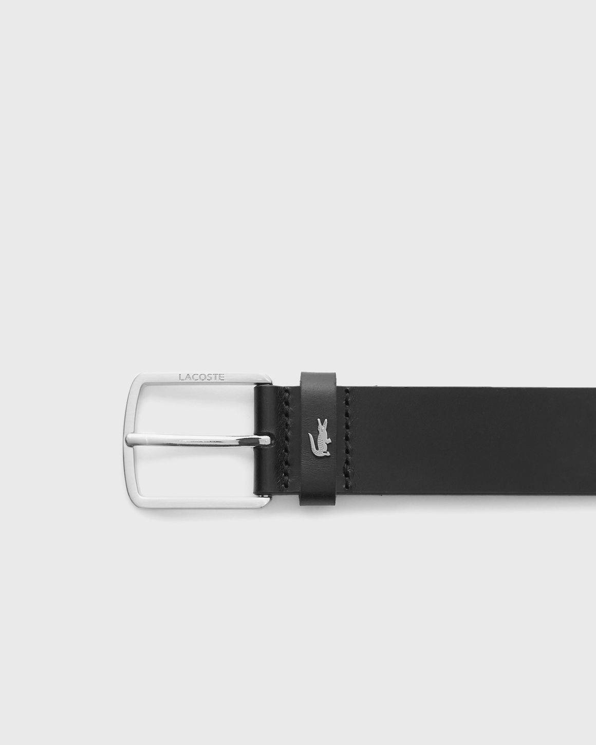 Lacoste 35 PLAIN LEATHER BELT Black WITHOUT COLOR