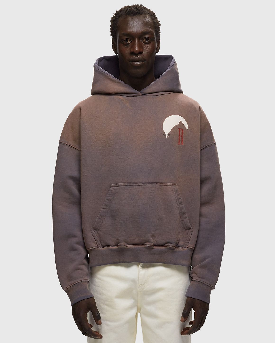 Rhude MOONLIGHT STAMP HOODIE Grey | BSTN Store
