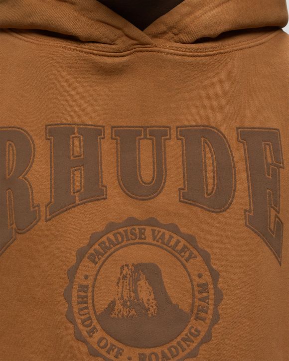 Rhude CROPPED DESERT VALLEY HOODIE Brown | BSTN Store