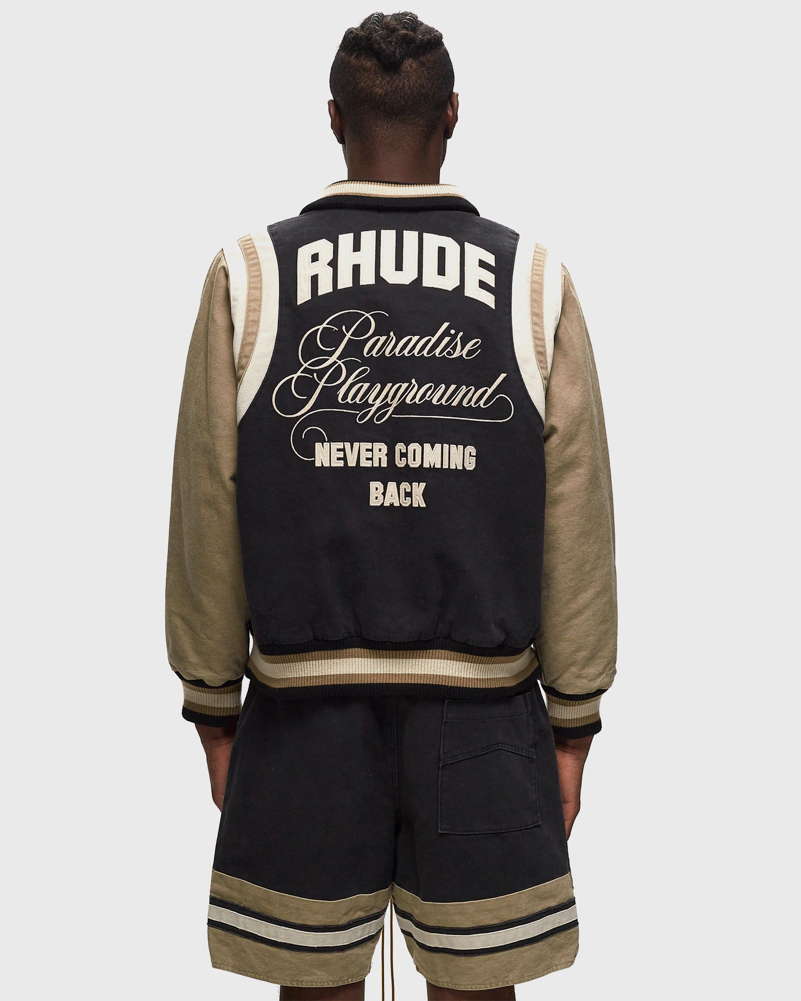 WASHED CANVAS VARSITY JACKET