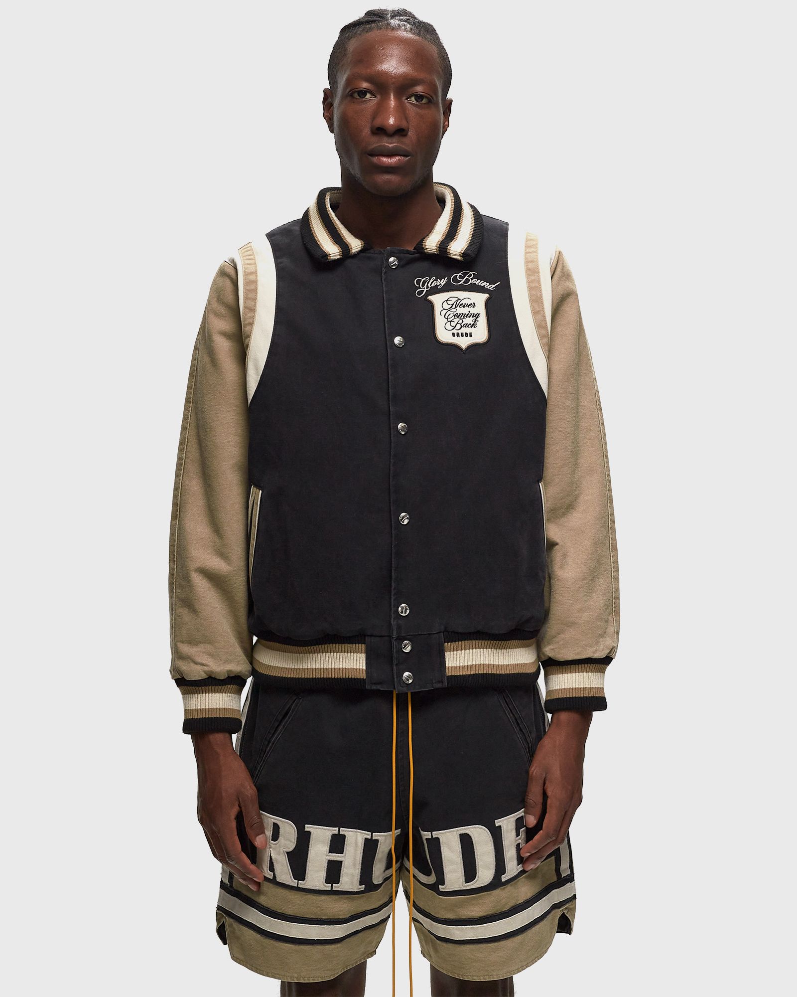 WASHED CANVAS VARSITY JACKET