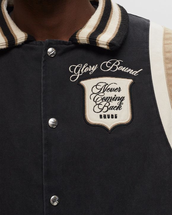 WASHED CANVAS VARSITY JACKET