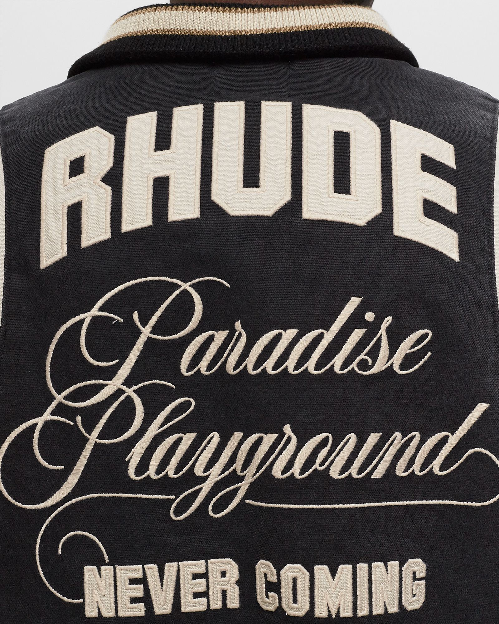 WASHED CANVAS VARSITY JACKET