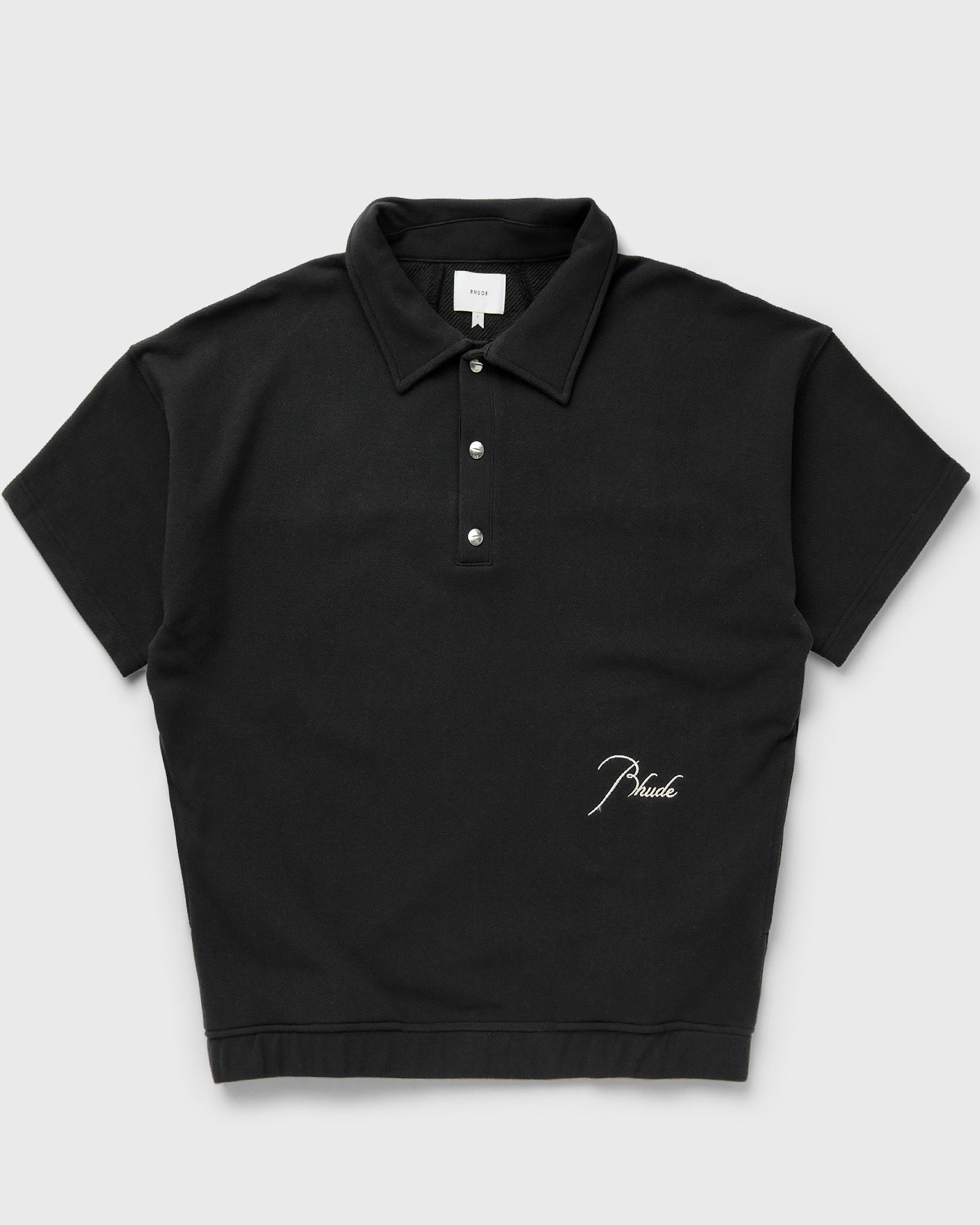 Rhude - pique snap short sleeve polo men polos black in größe:l