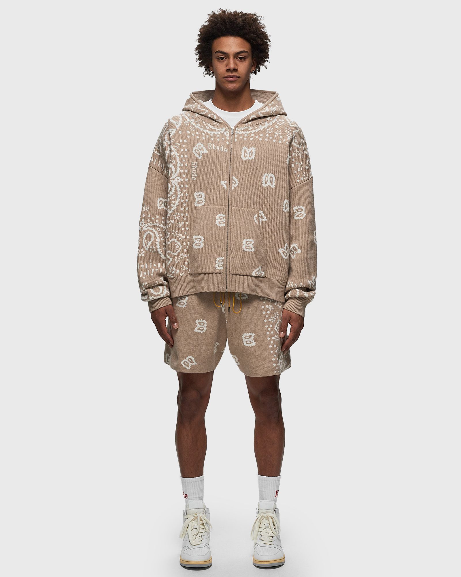 RHUDE BANDANA KNIT ZIP-UP