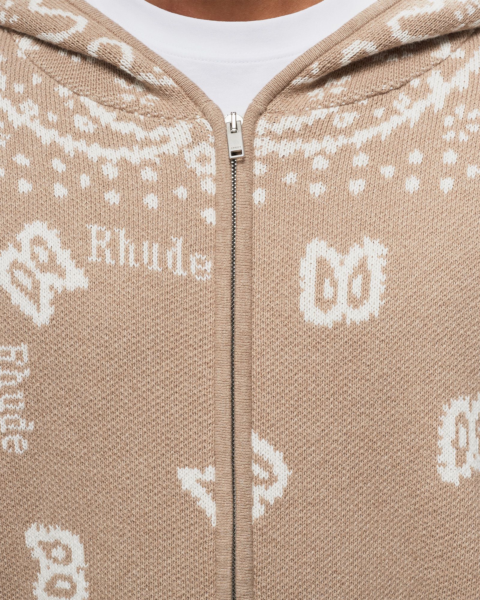RHUDE BANDANA KNIT ZIP-UP