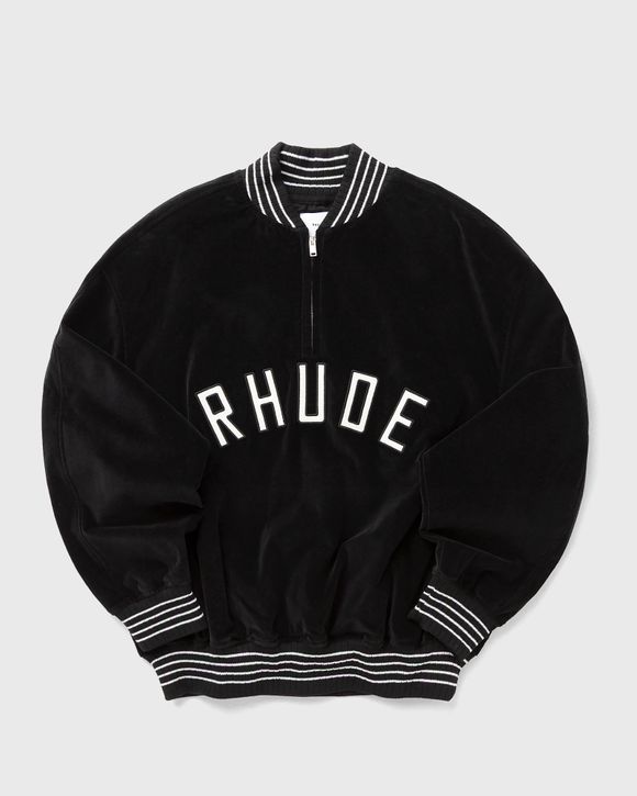 VELOUR TRACK QUARTER ZIP-UP