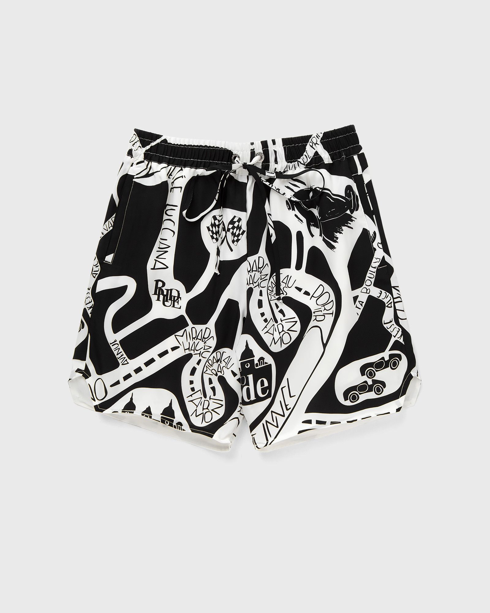 Rhude - strada silk short men casual shorts black|white in größe:l