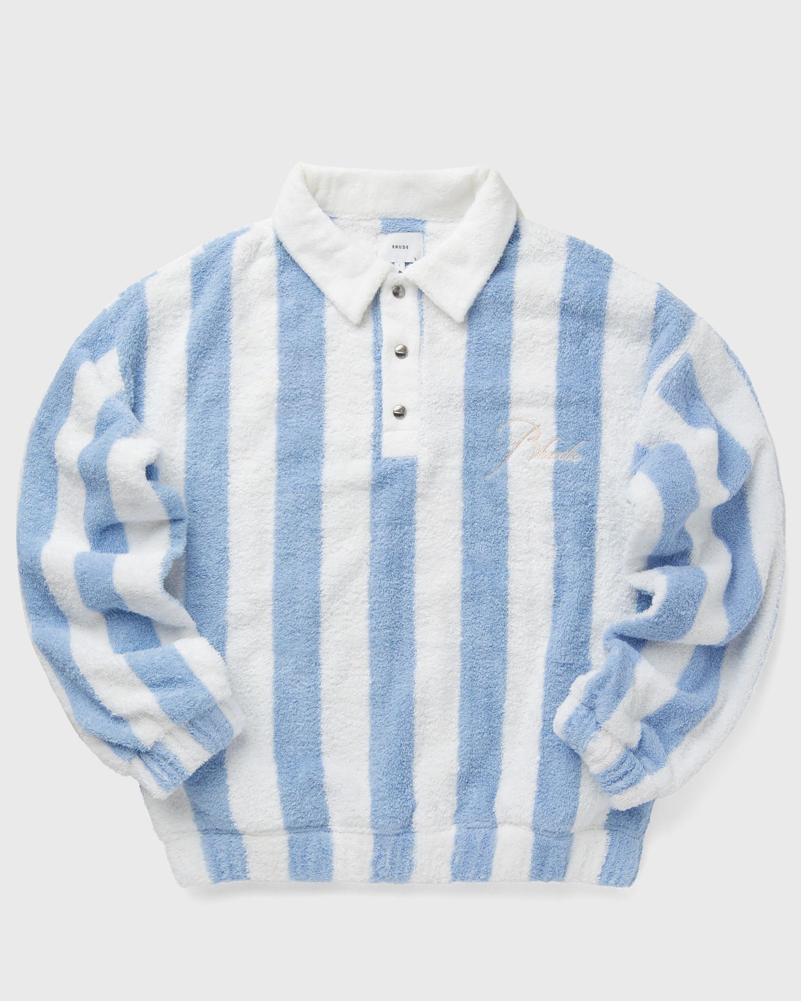 STRIPED LOOP TERRY POLO