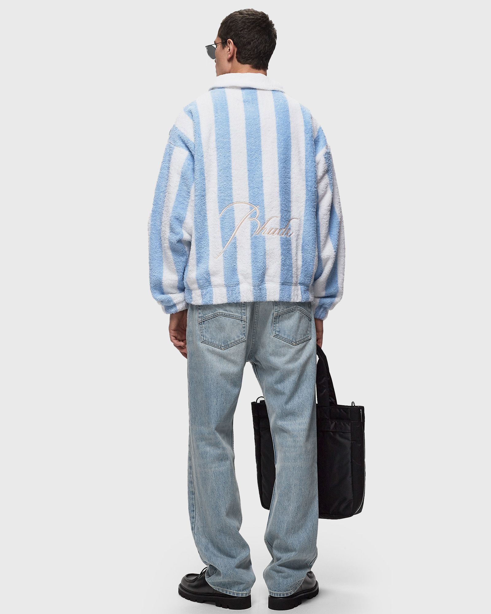 STRIPED LOOP TERRY POLO