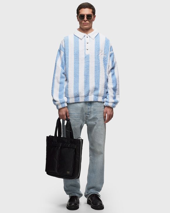 STRIPED LOOP TERRY POLO
