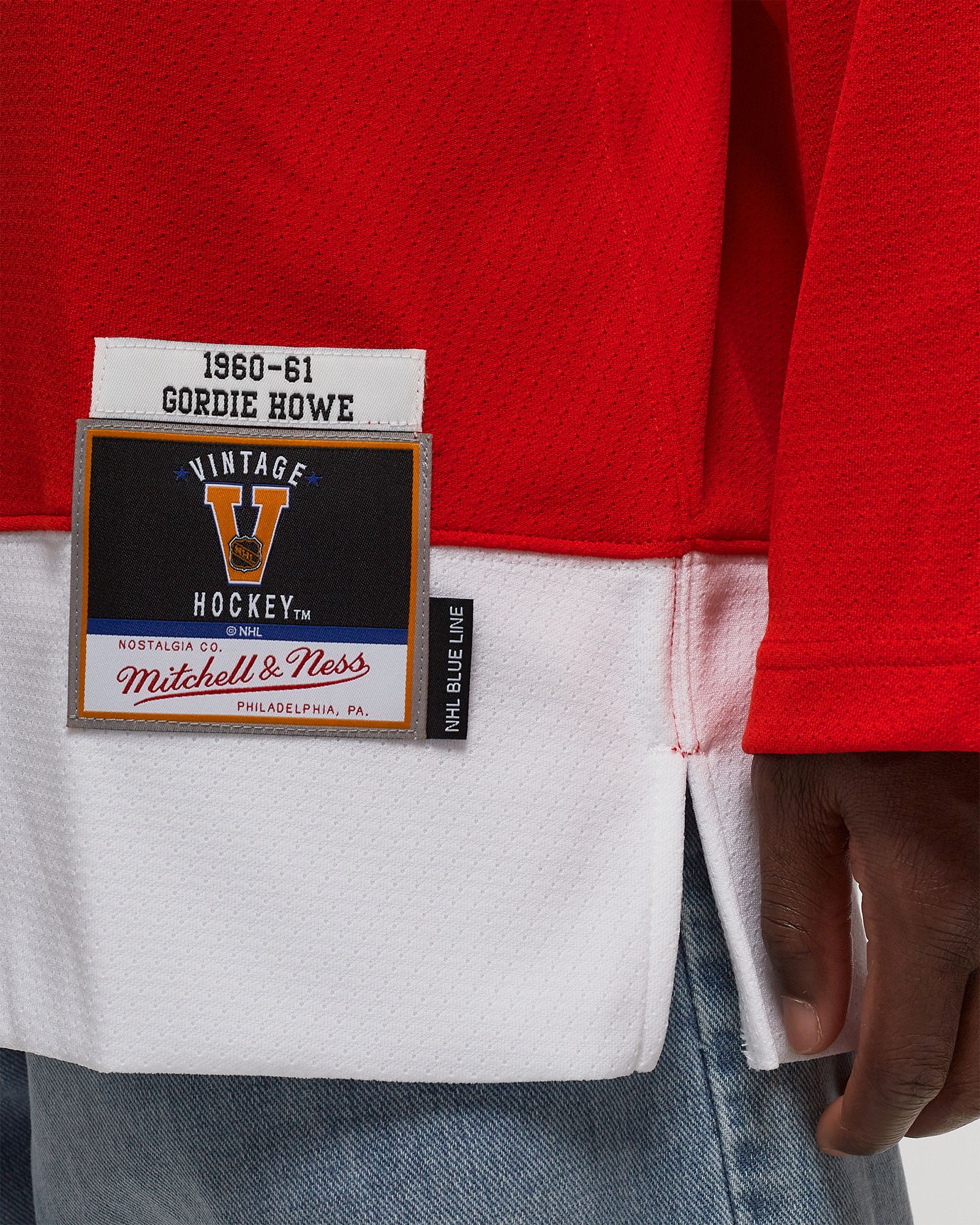 NHL BLUE LINE JERSEY DETROIT RED WINGS 1960-61 GORDIE HOWE #9