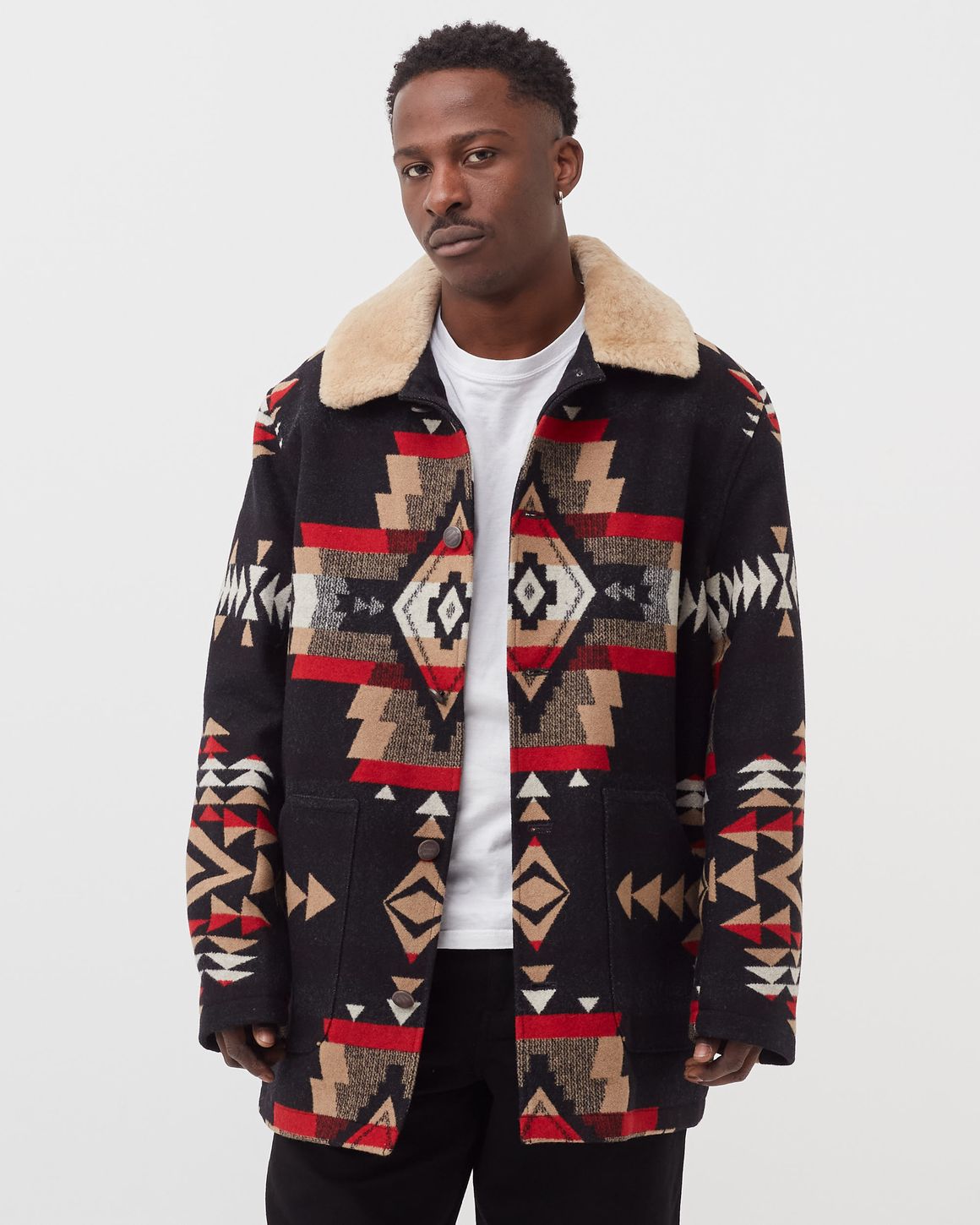 Pendleton Brownsville Shearling Collar Coat Rock Point Grey BSTN Store