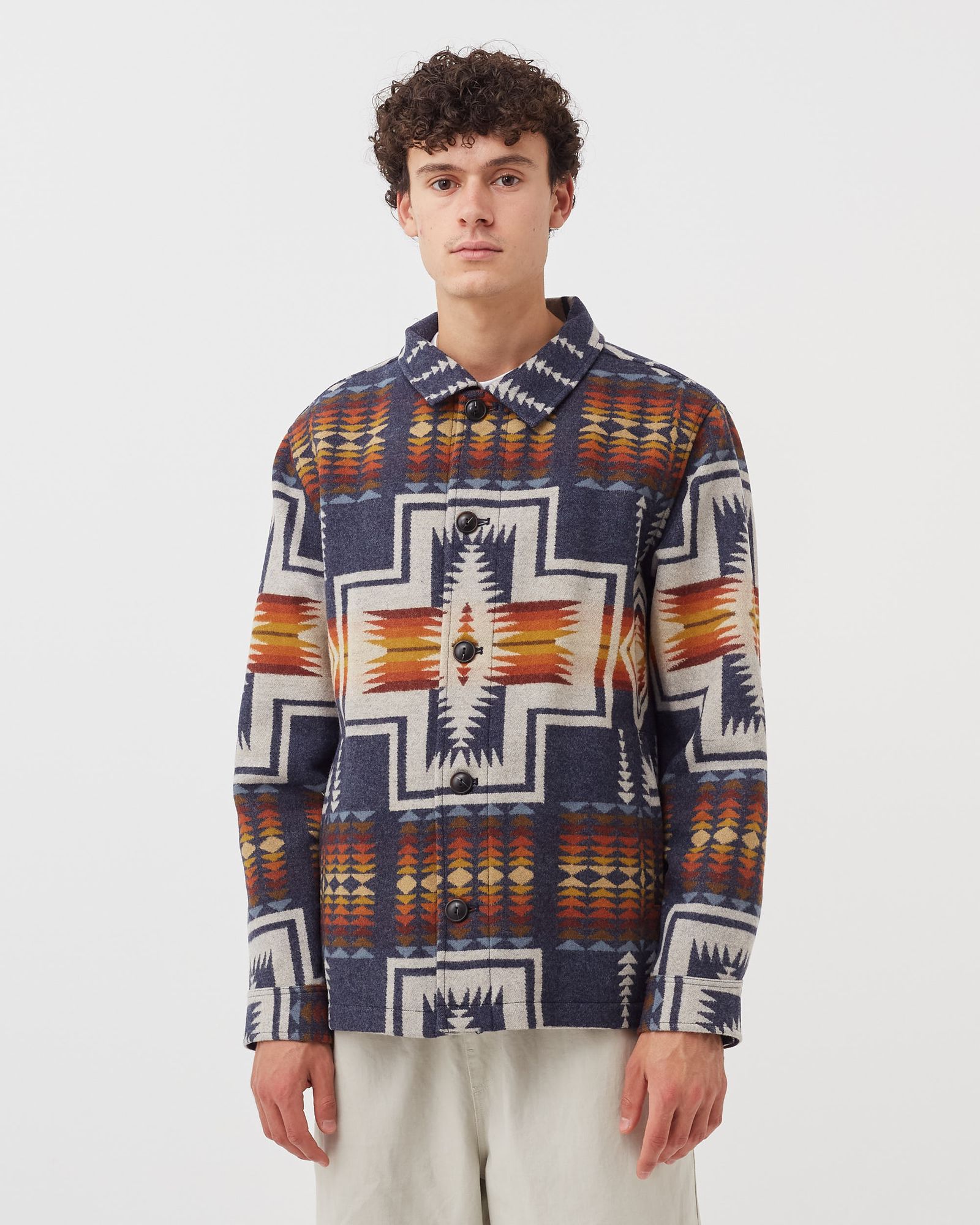 Harding Button Coat - Navy