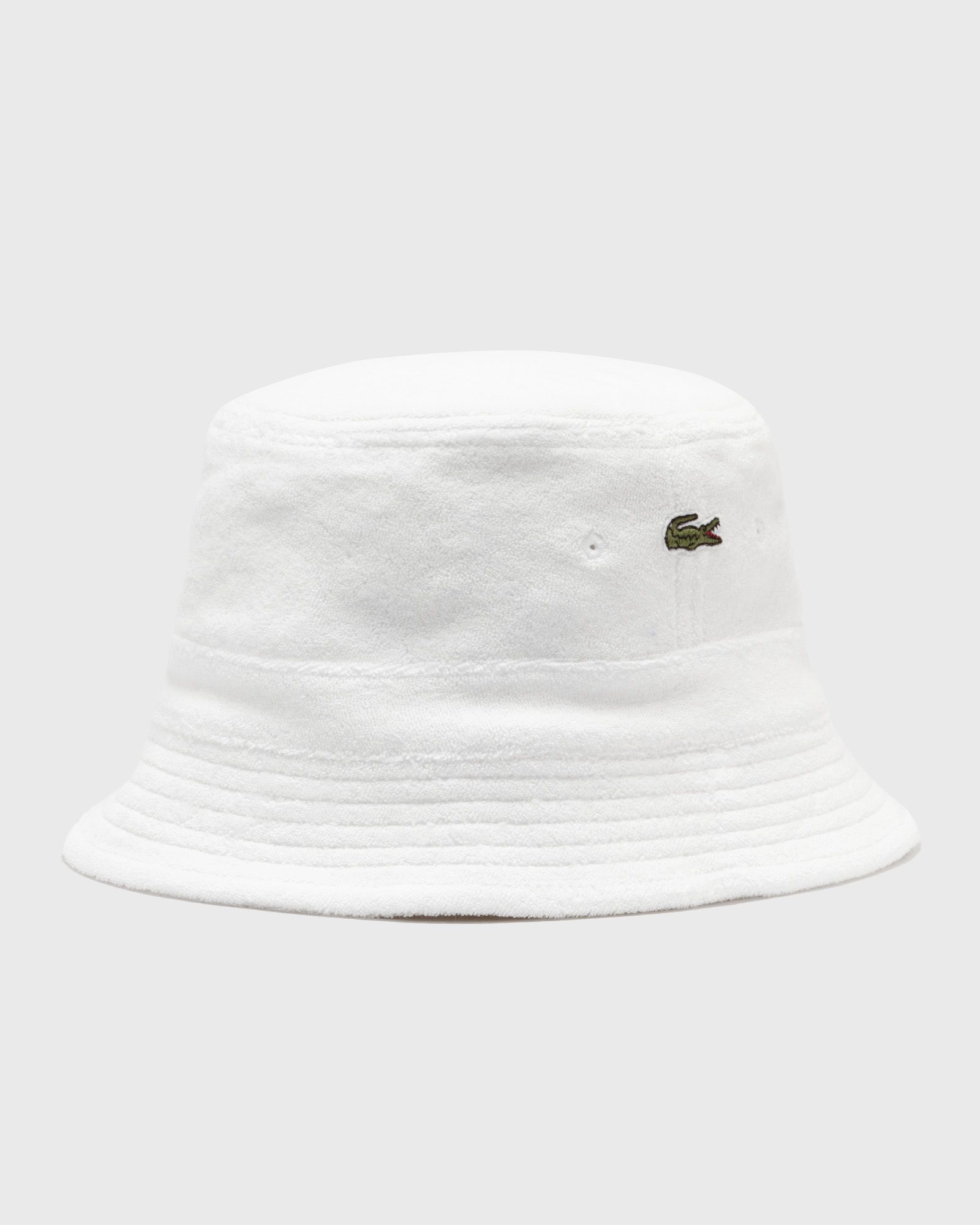 Lacoste - logo stripe terry bucket hat men hats white in größe:l