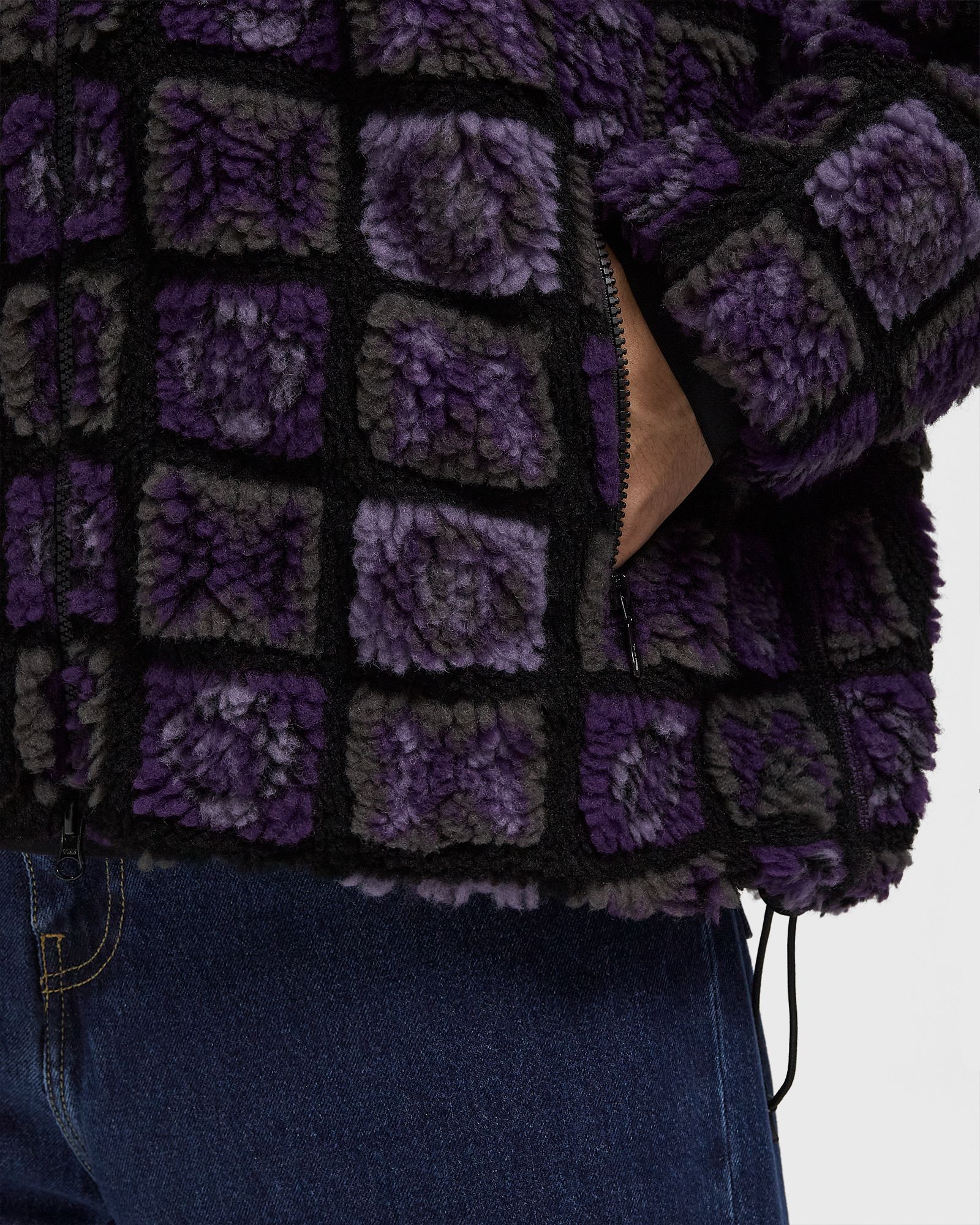 Faux Fur Jacket - Papillon Plaid Pile