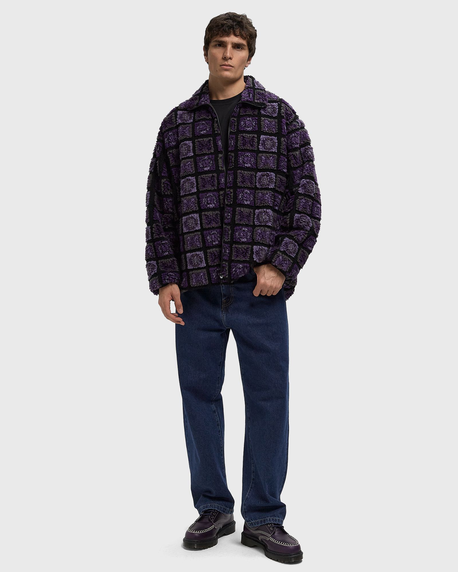 Faux Fur Jacket - Papillon Plaid Pile