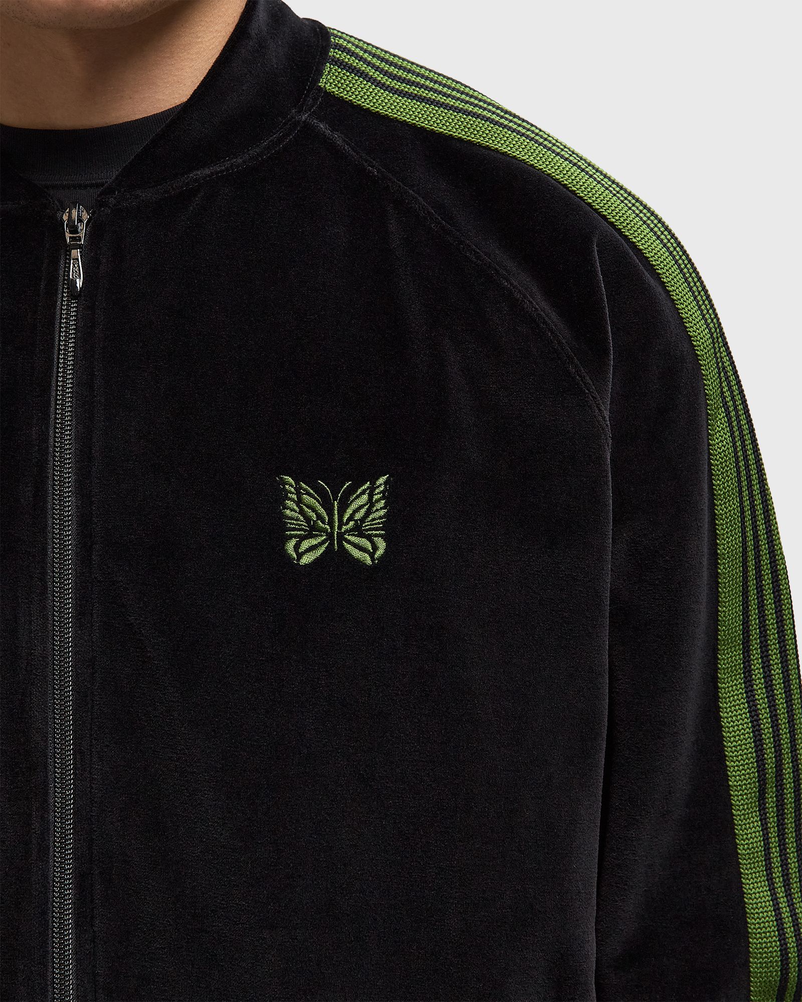 Rib Collar Track Jacket - C/PE Velour