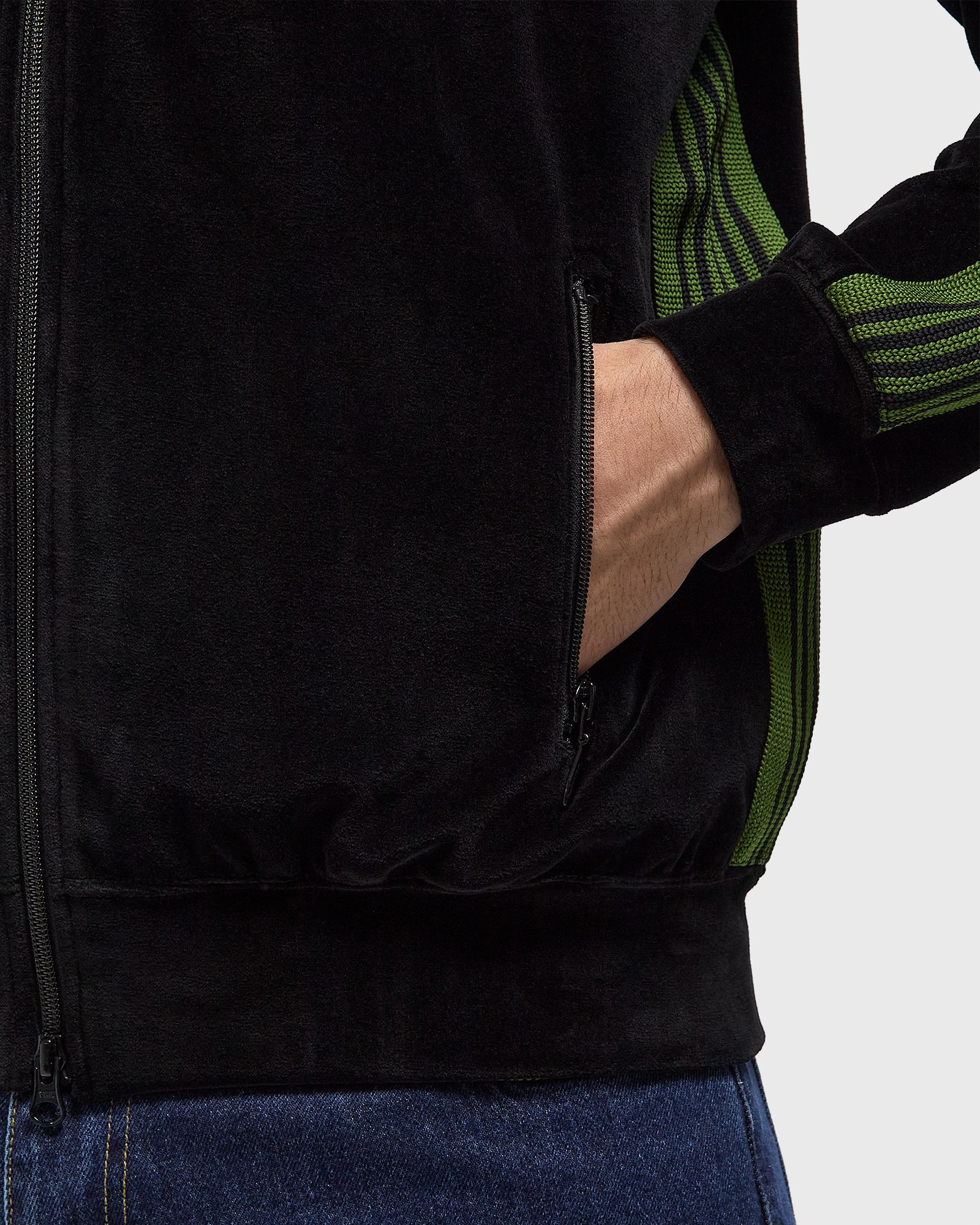 Rib Collar Track Jacket - C/PE Velour