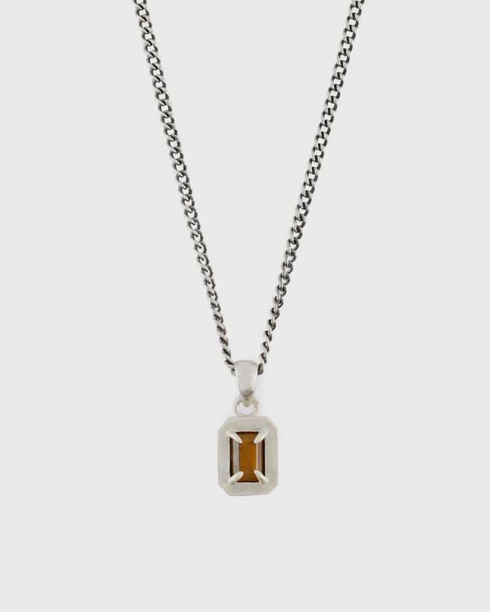 Silver Tigers Eye Blush Necklace