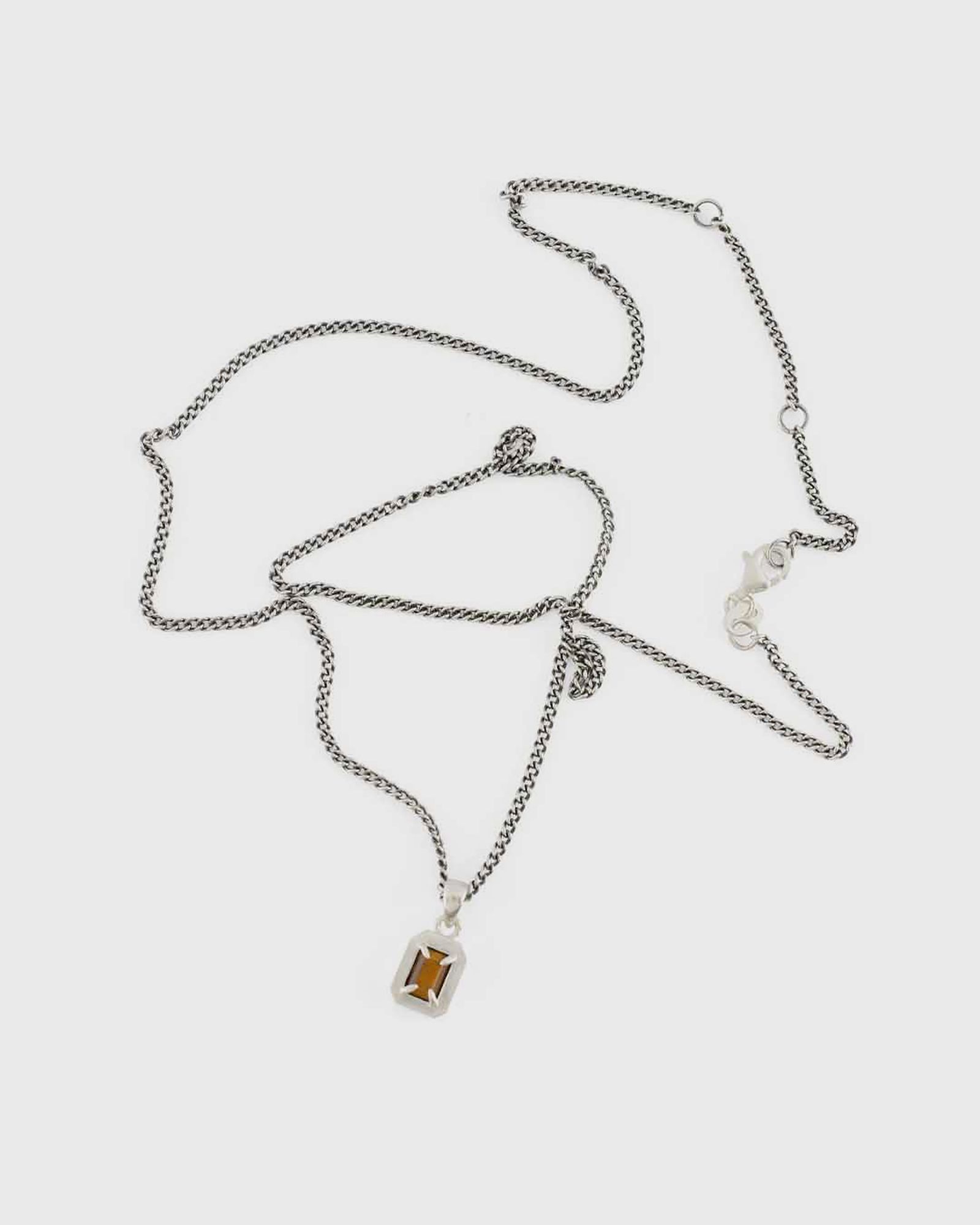 Silver Tigers Eye Blush Necklace