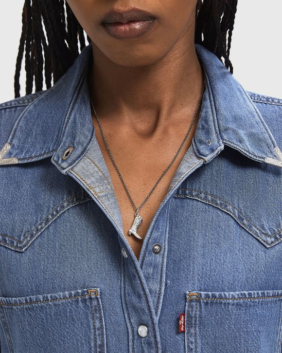 Thumbnail - Silver Cowboy Boot Necklace