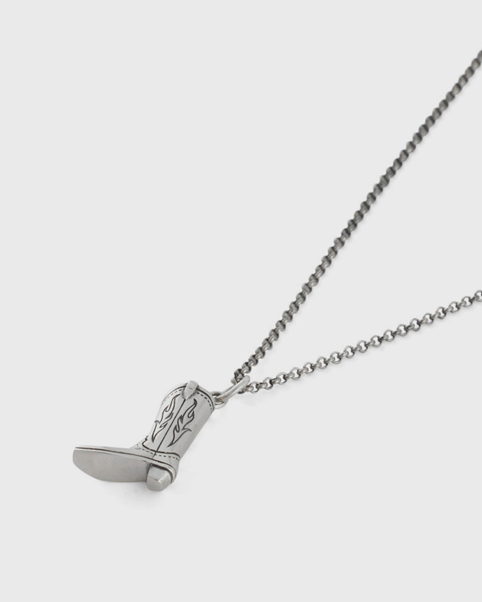 Silver Cowboy Boot Necklace
