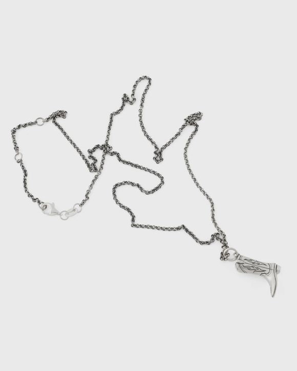 Silver Cowboy Boot Necklace