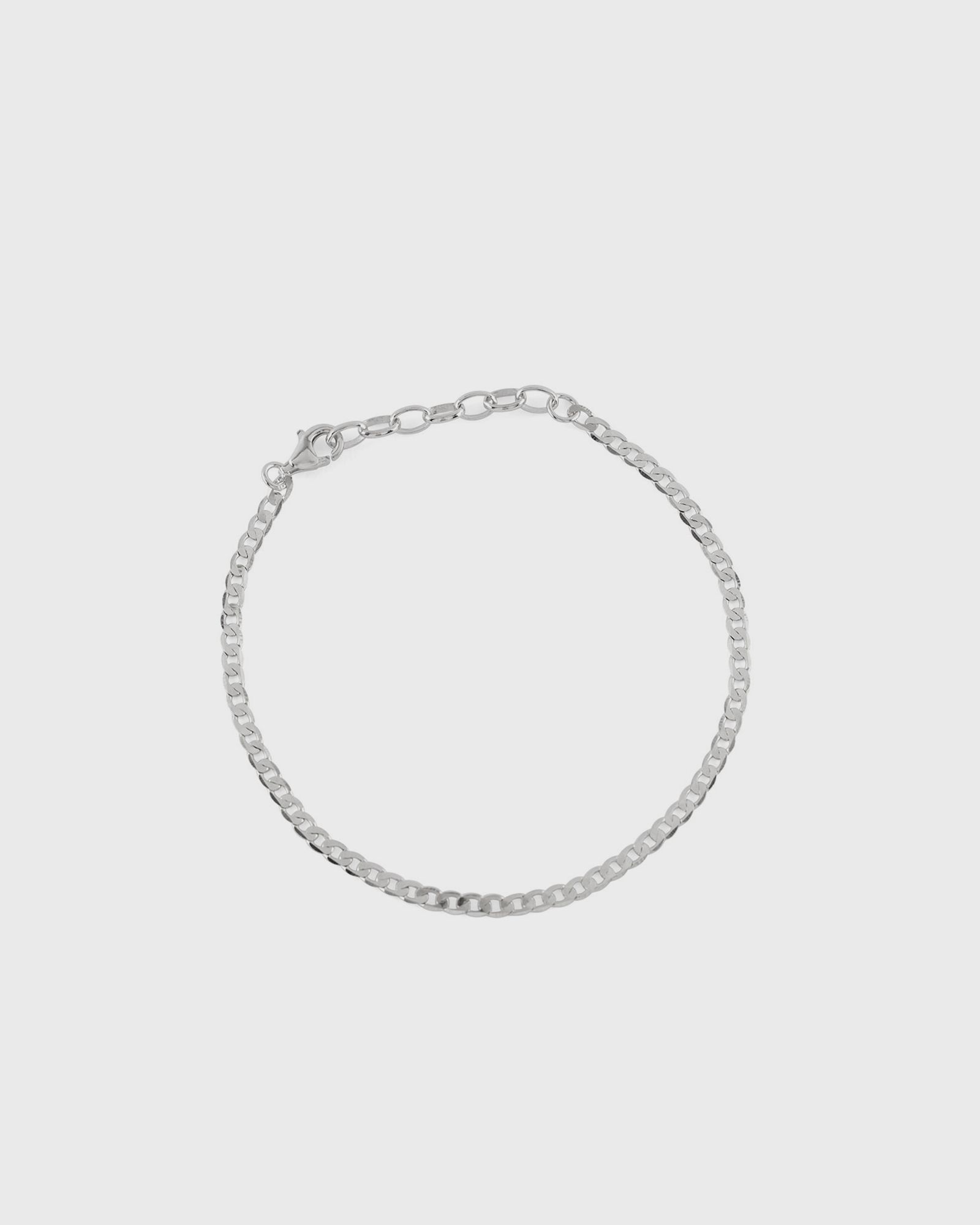Silver Flat Cuban Chain Bracelet