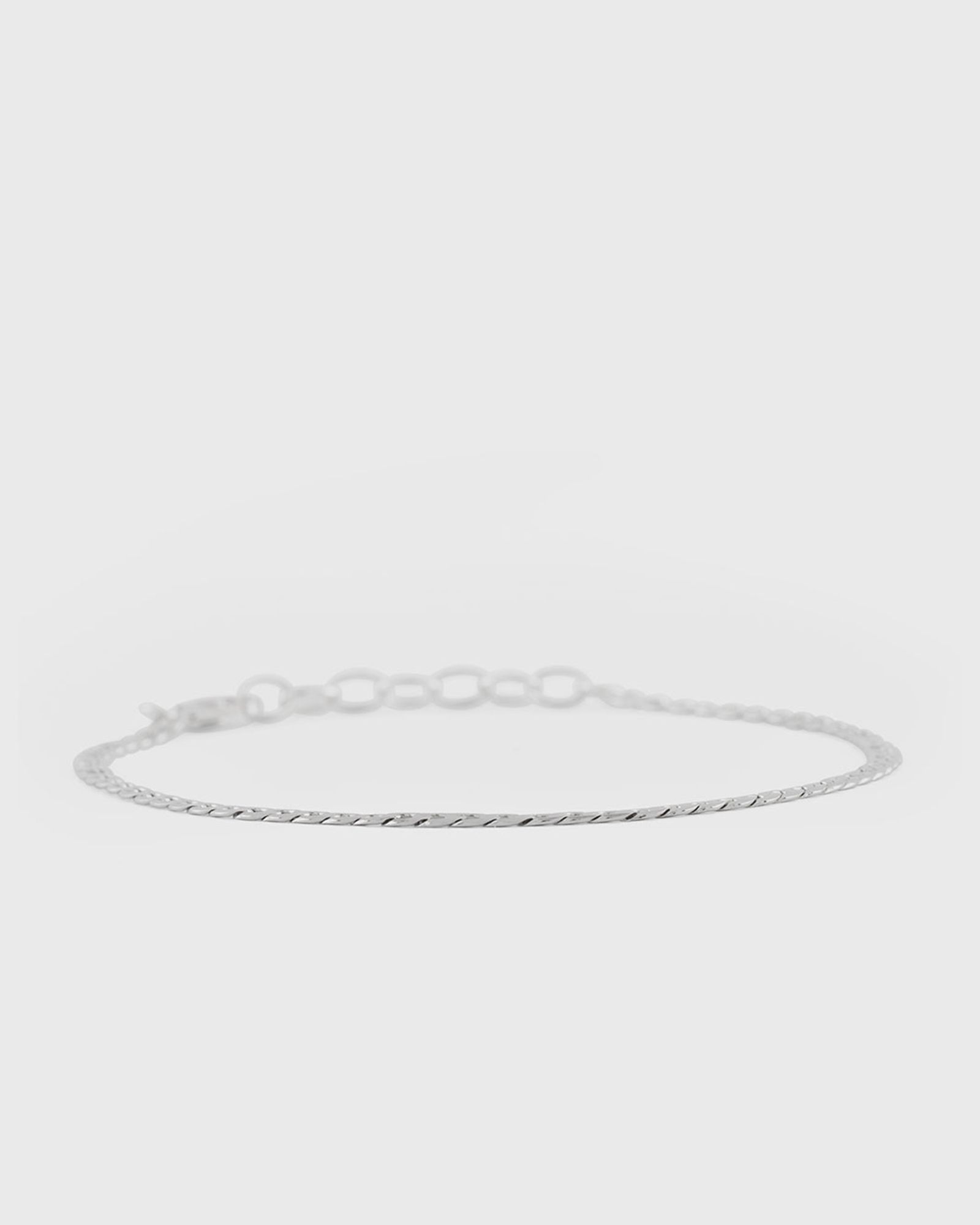 Silver Flat Cuban Chain Bracelet