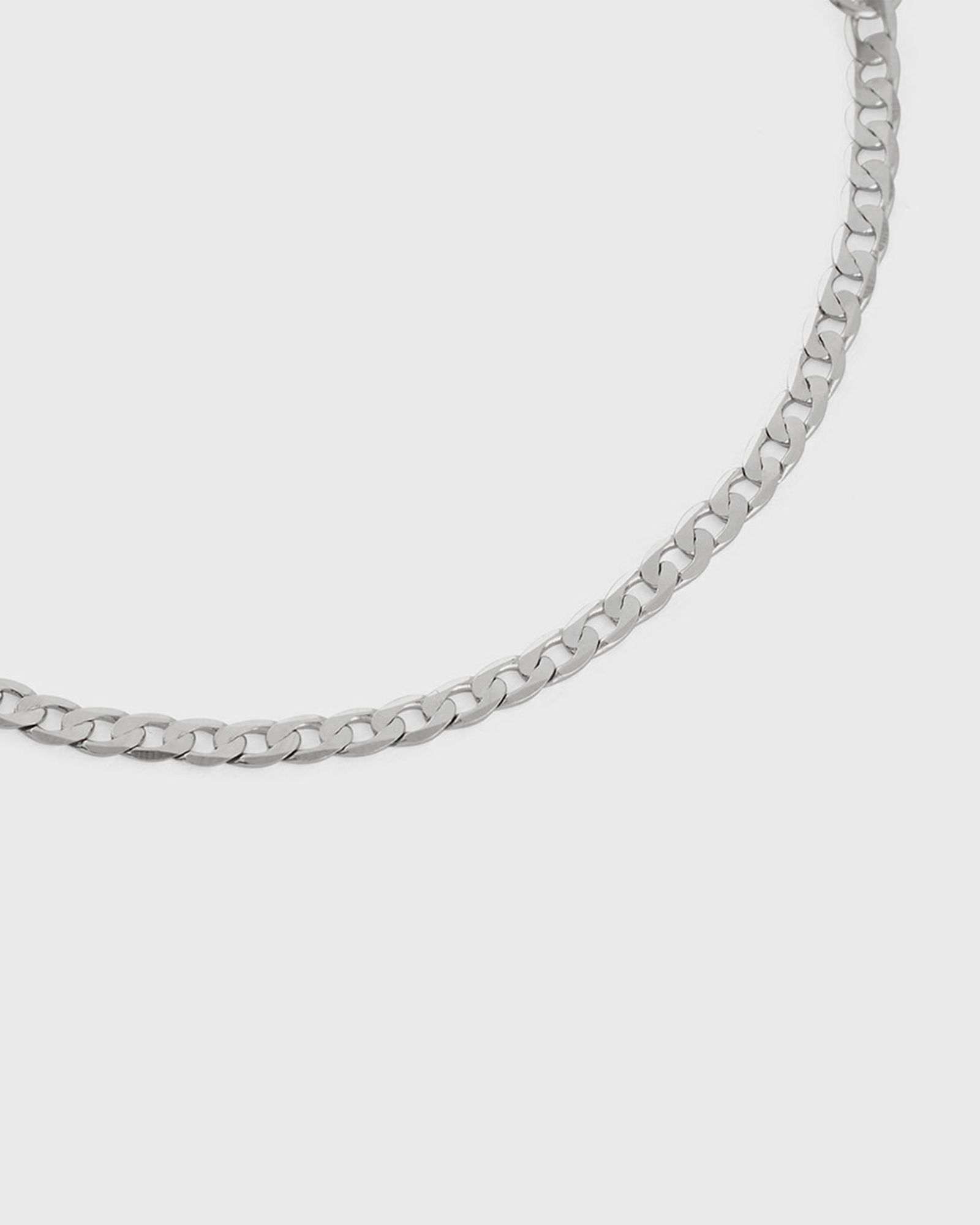 Silver Flat Cuban Chain Bracelet