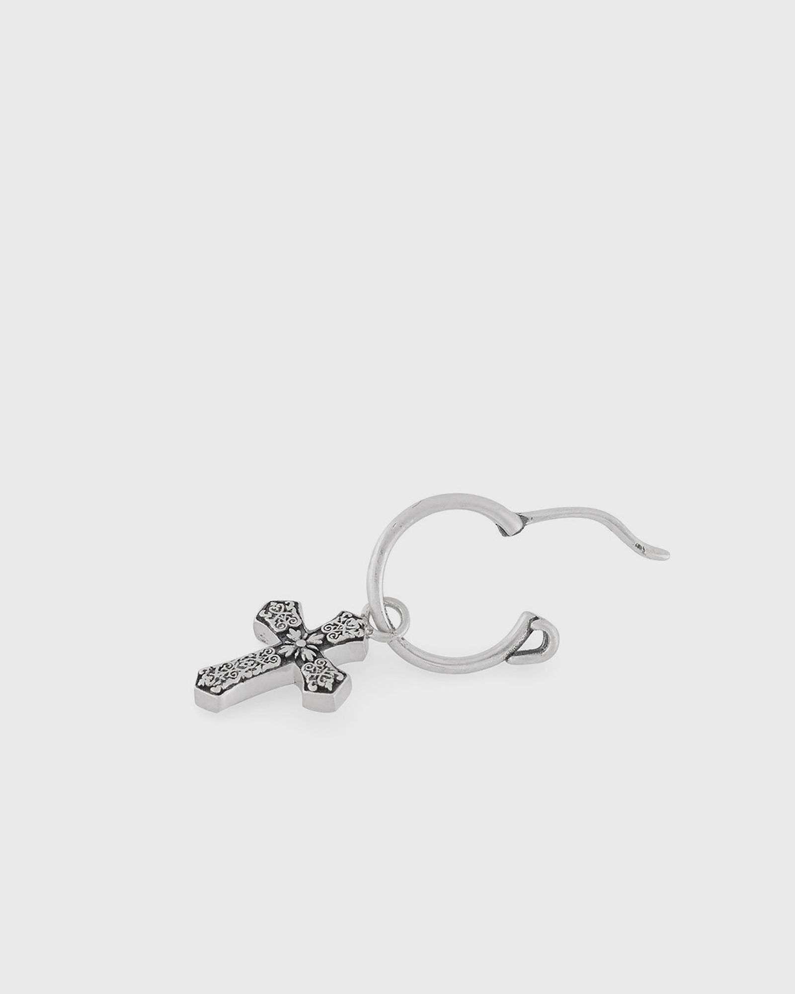 Silver Gothic Cross Earring