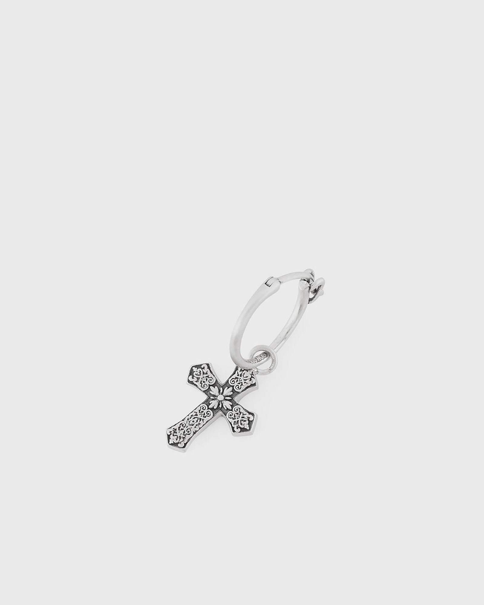 Silver Gothic Cross Earring
