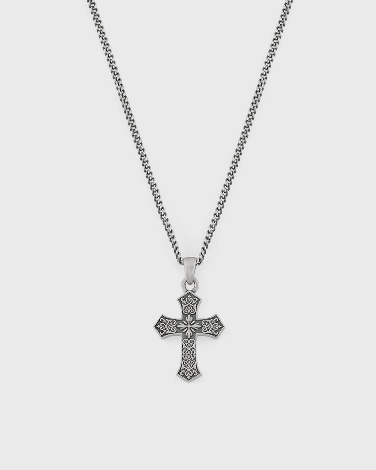 Silver Gothic Cross Necklace