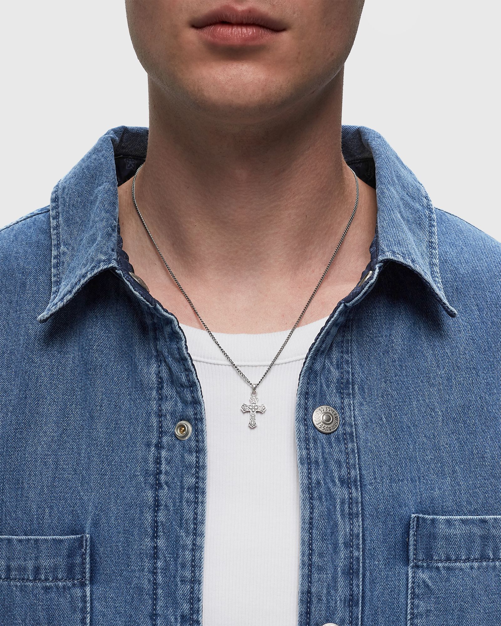 Silver Gothic Cross Necklace