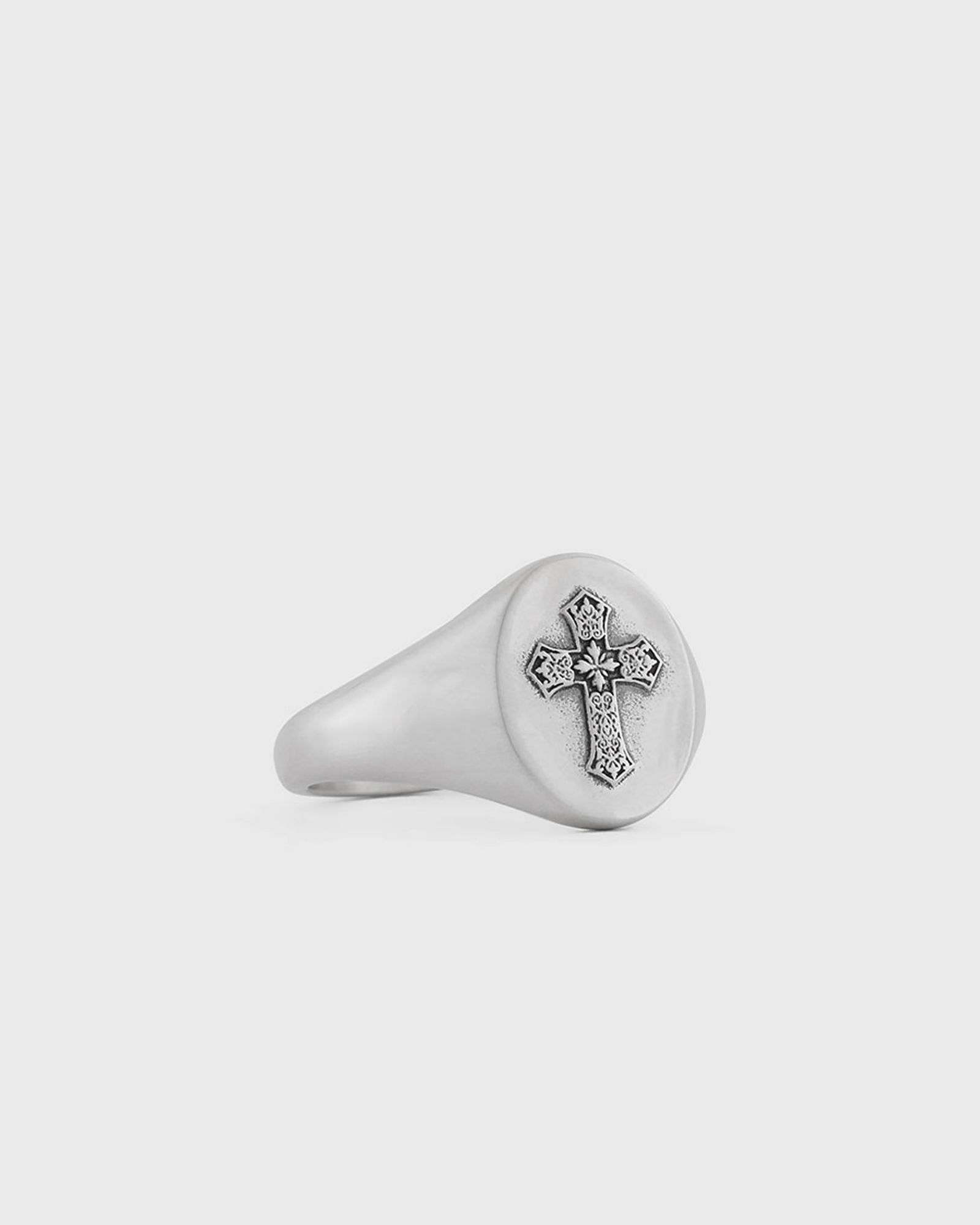 Silver Gothic Cross Ring
