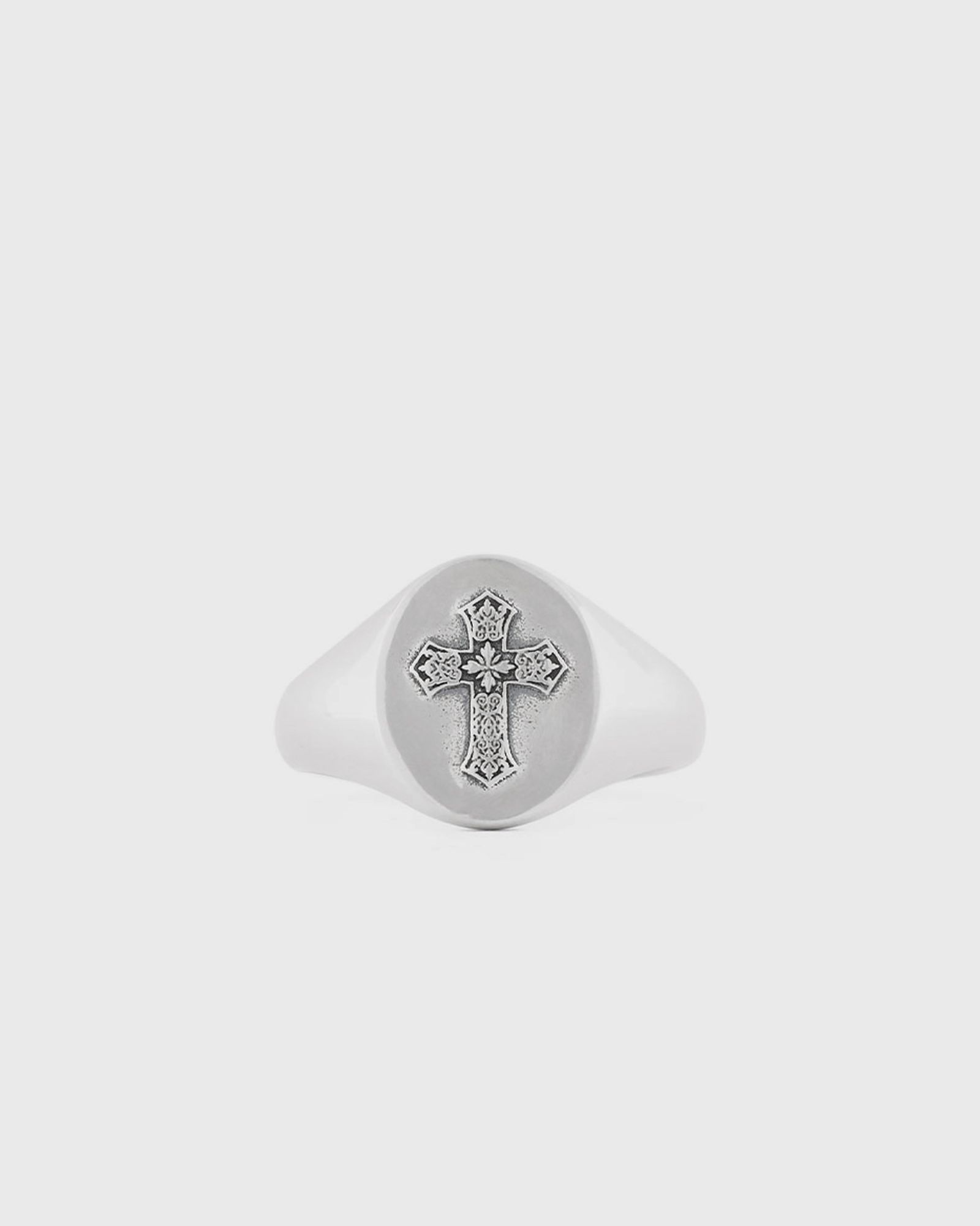 Silver Gothic Cross Ring