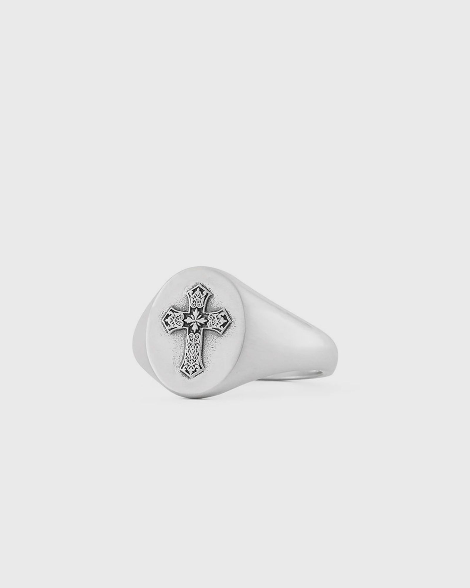 Silver Gothic Cross Ring